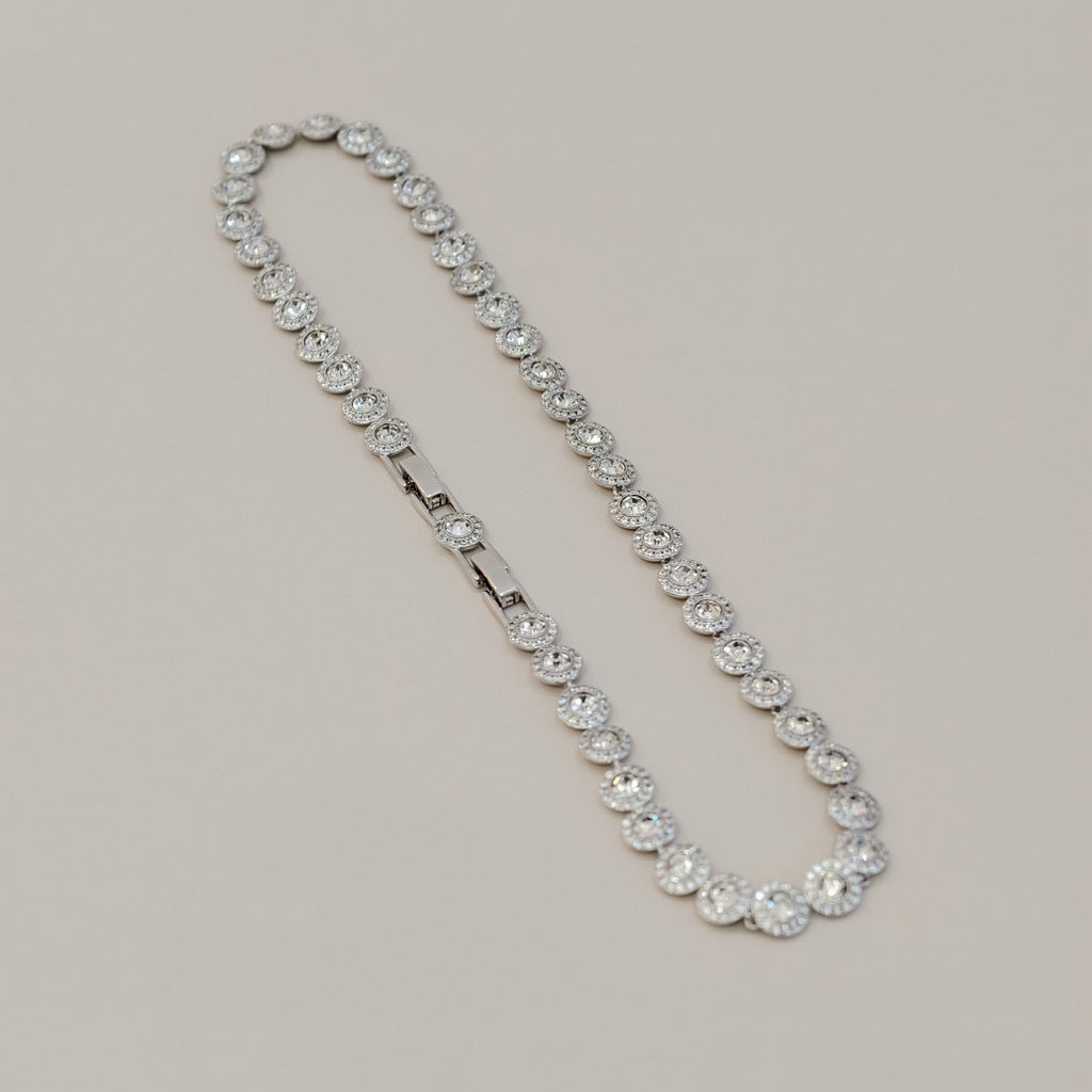 Vintage Shiny Round Button Cuban Gang Drill Necklace