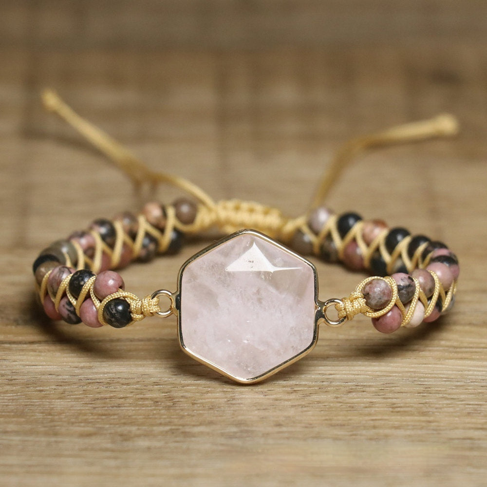 Retro Ethnic Style Natural Stone Hand Weaving Bracelet