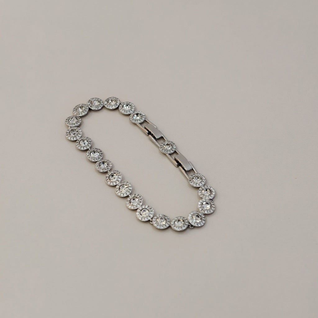 Vintage Shiny Round Button Cuban Gang Drill Necklace