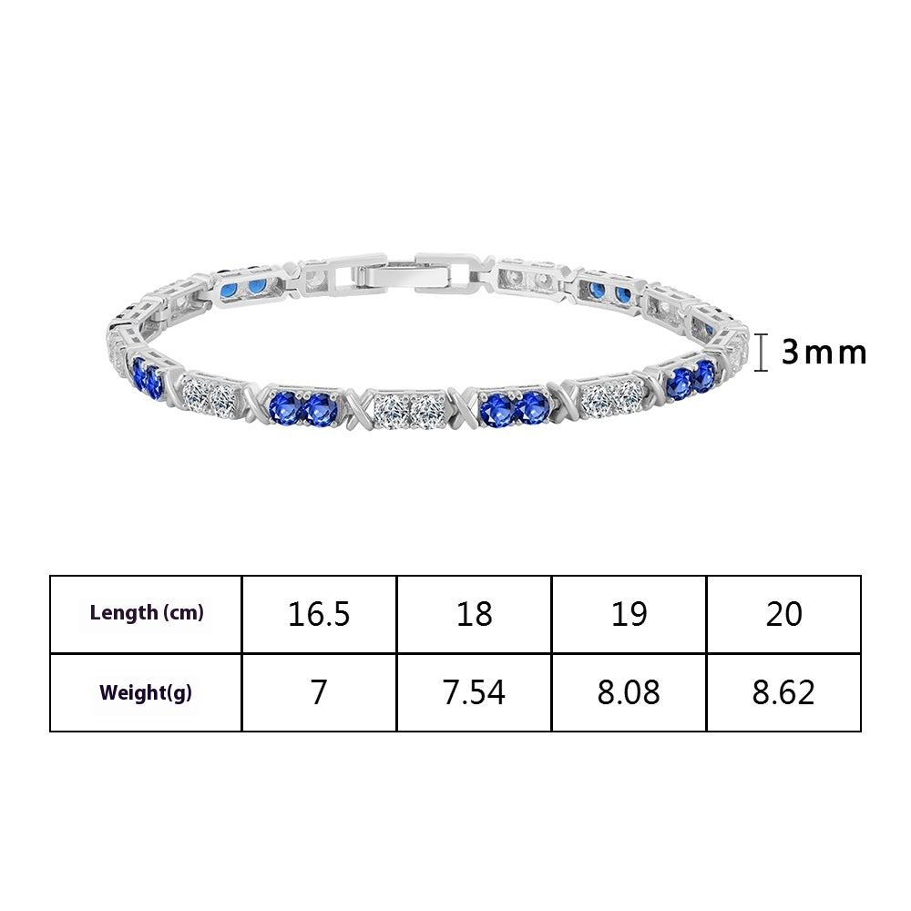 Hollow Cross Colorful Crystals Inlaid Open-ended Bracelet Sweet And Cool Temperament