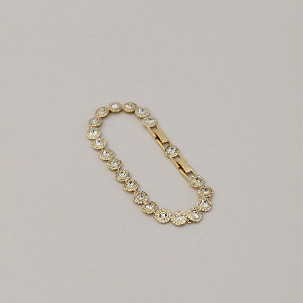 Vintage Shiny Round Button Cuban Gang Drill Necklace