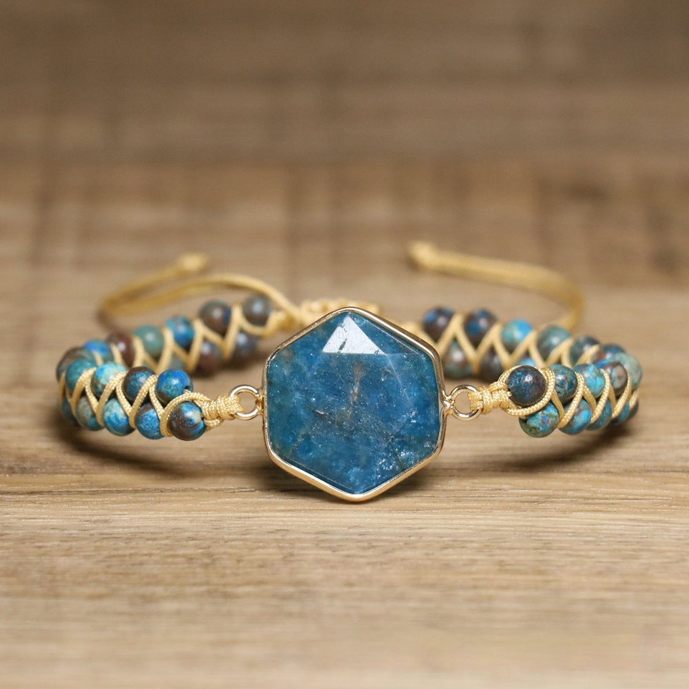 Retro Ethnic Style Natural Stone Hand Weaving Bracelet