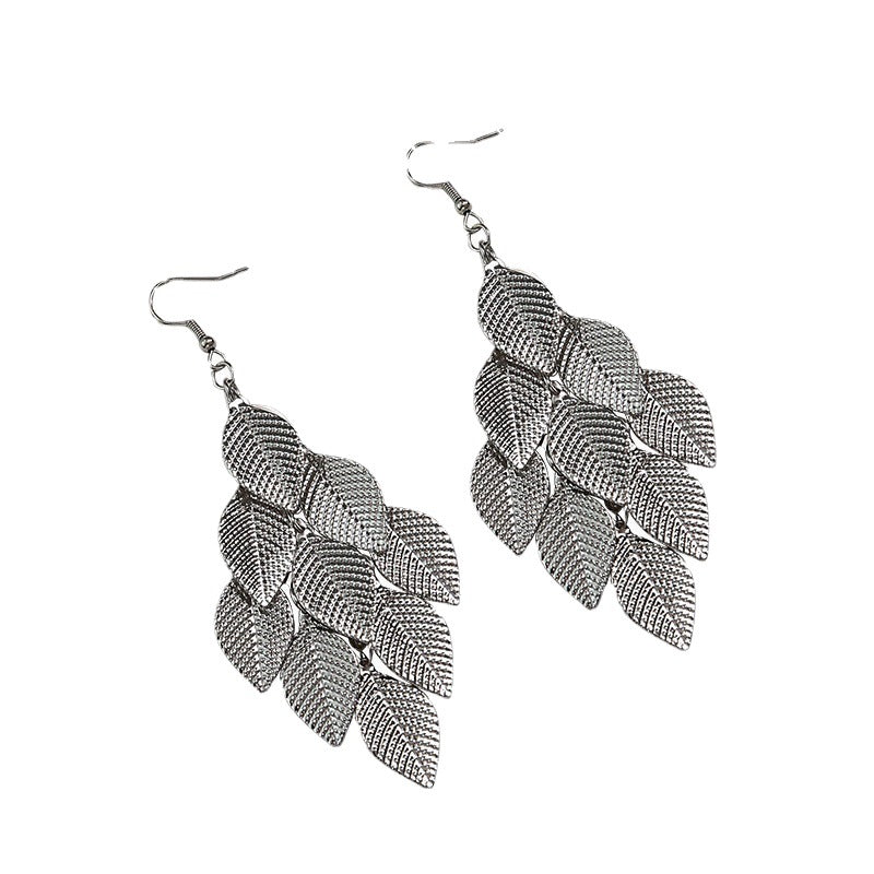 Women's Colorful Earrings Small Nine Leaves Ornament