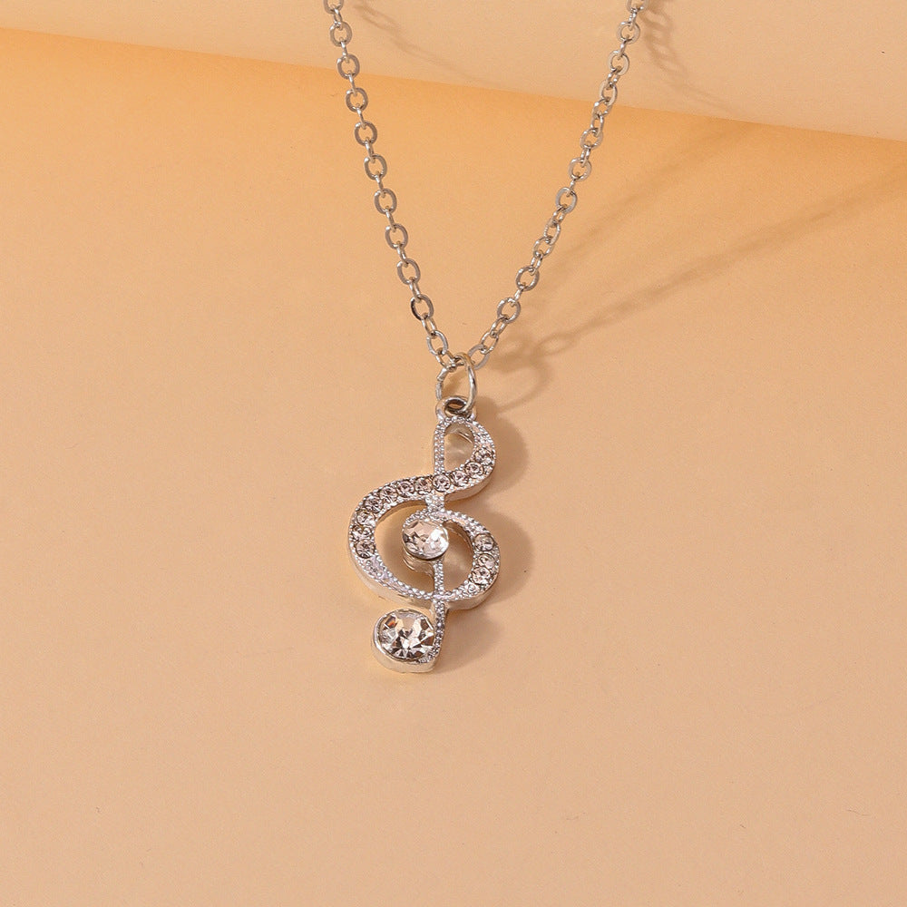 European And American Ornament Diamond Note Necklace