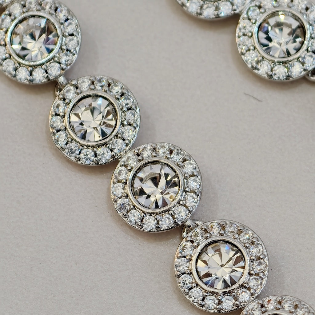 Vintage Shiny Round Button Cuban Gang Drill Necklace