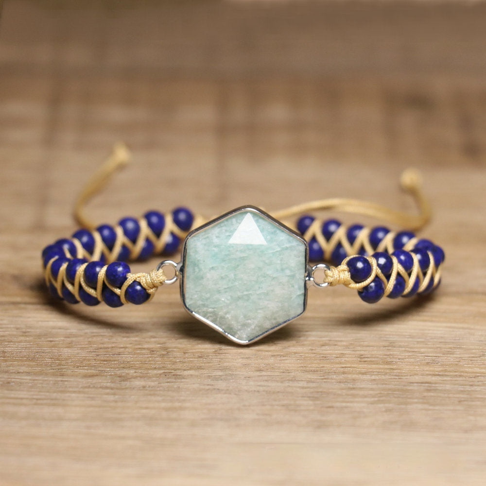 Retro Ethnic Style Natural Stone Hand Weaving Bracelet